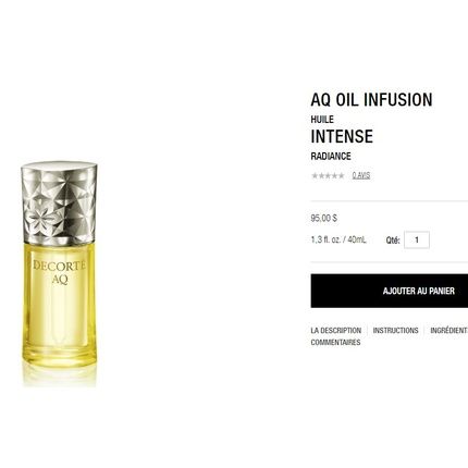 Decorte Aq Oil Infusion Intense Radiance 40Ml