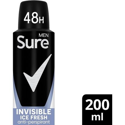 Sure Men Invisible Ice Fresh Anti-Perspirant Aerosol Deodorant For Men 48-Hour Protection 200Ml