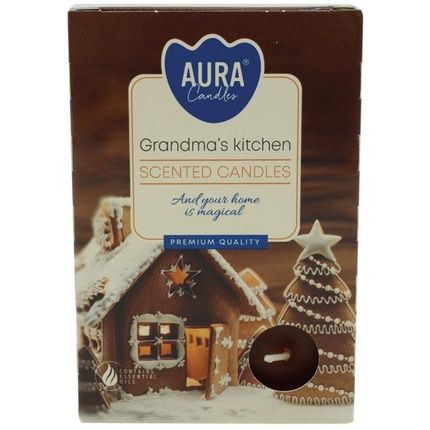 Aura Candles Fragrant Tealights 6 Pack Granny'S Kitchen Made In Europe