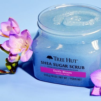 Tree Hut Exotic Bloom Shea Sugar Scrub 18Oz Ultra Hydrating And Exfoliating For Essential Body Care