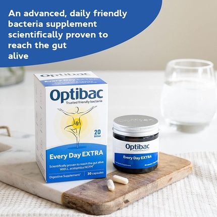 Optibac Probiotics Every Day Extra High Strength Vegan Digestive Probiotic Supplement 30 Capsules