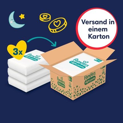Pampers Night Diapers Pants Size 4 (9Kg-15Kg) Baby-Dry Monthly Box 180 Pants Size 4 180 Pieces New