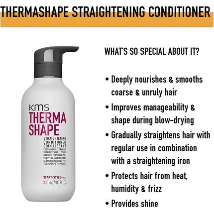 Kms Thermashape Straightening Conditioner For Medium To Thick Coarse Hair 300Ml