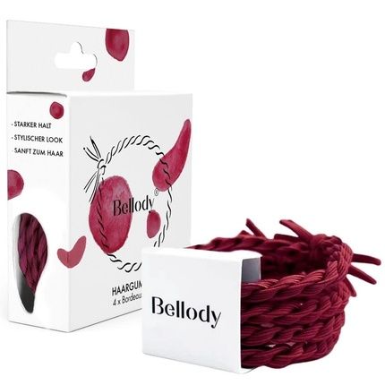 Bellody Original Hair Ties Stylish Braided Hair Tie With Strong Hold Bordeaux Red Women'S Hair Accessories In Dark Red