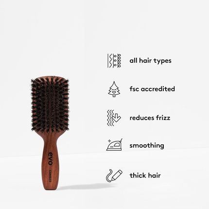 Evo Conrad Bristle Paddle Brush - Gently Detangles, Styles, Smooths - Image 3