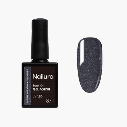 Nailura Gel Polish 371 Midnight Gray Shimmer 10 Ml