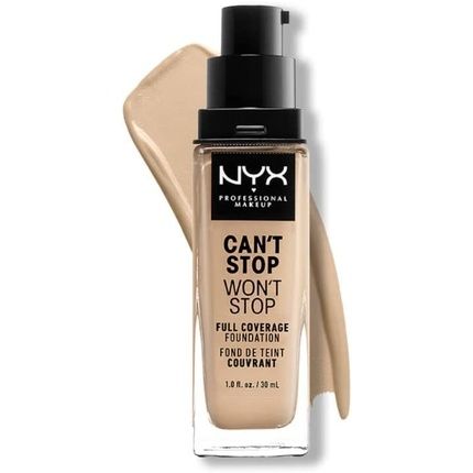 Nyx Professional Makeup Can'T Stop Won'T Stop Full Coverage Foundation Vegan Formula Warm Vanilla 06.3 30Ml