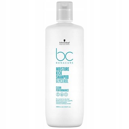Schwarzkopf Professional Bc Moisture Kick Hydrating Shampoo For Normal And Dry, Brittle Or Curly Hair 1000Ml