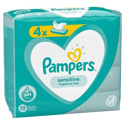 Pampers 81687197 Sensitive Baby Wet Wipes, White 52 Pieces Pack Of 4 - Image 3