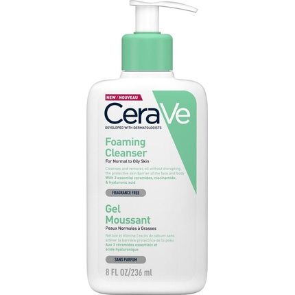 Cerave Foaming Cleanser 236Ml Cleansing Foaming Gel For Normal To Oily Skin