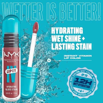 Nyx Professional Makeup Lip Iv Hydrating Glossy Lip Stain Longlasting Tinted