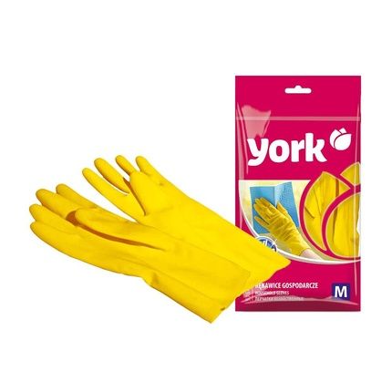 York Household Gloves Latex, Cotton, Xl - Yellow