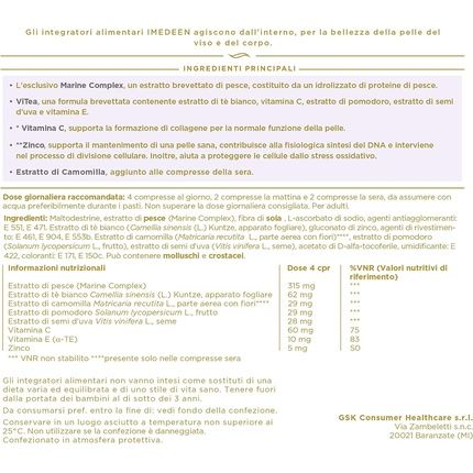 Imedeen Prime Renewal Anti-Aging Dietary Supplement With Vitea, Marine Complex, Vitamin C, E, And Zinc 120 Tablets