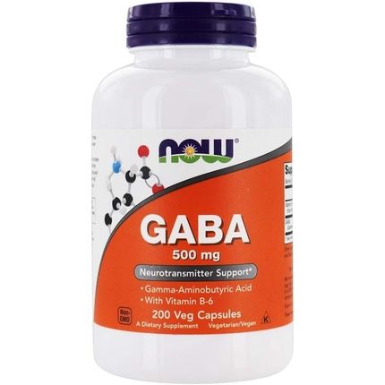 Now Gaba 500Mg With Vitamin B6 200 Vegetable Capsules