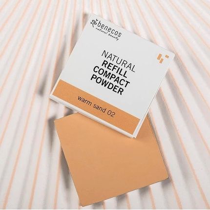 Benecos Organic Cosmetics Refill Compact Powder Talc-Free Vegan Warm Sand 02