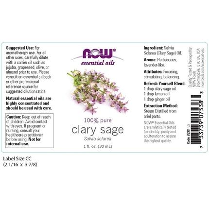 Now Foods Clary Sage Oil 1Oz
