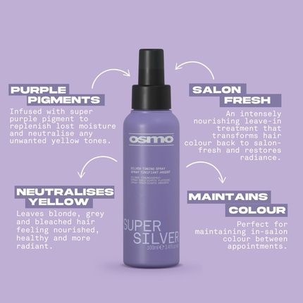 Osmo Super Silver Toning Spray Violet Nourishing Leave-In Treatment For Blonde Hair