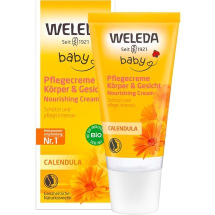 Weleda Bio Baby Calendula Body & Face Care Cream 30Ml - Natural Cosmetics Moisturizer For Dry Skin