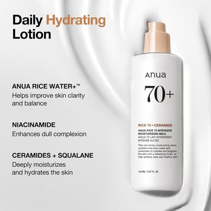 Anua Rice 70 Intensive Moisturizing Milk Lotion For Deep Hydration - Image 3