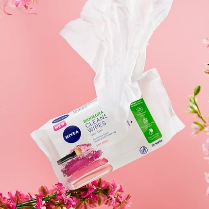 Nivea 3In1 Caring Cleansing Wipes Dry Skin Plant-Based Biodegradable - Image 3