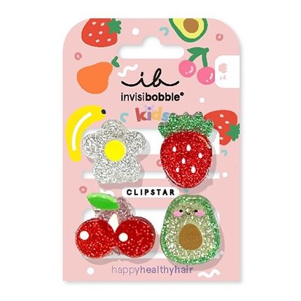 Invisibobble Hair Clips Clipstar Frutti Fun - 4 Pieces