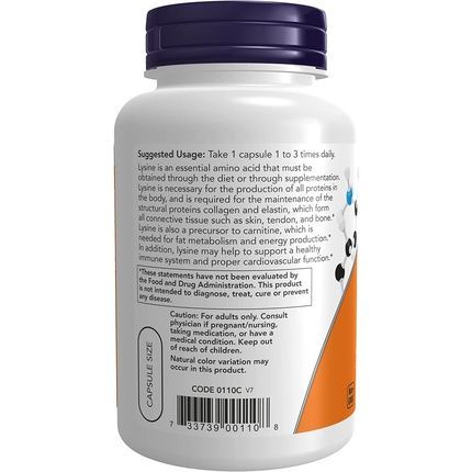 L-Lysine 500Mg 100 Capsules - Image 3