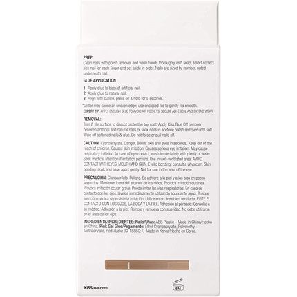 Kiss Classy French Nail Manicure Kit With Gel Finish Medium Coffin Shape Cosy Meets Cute 28 Fake Nails - Image 3