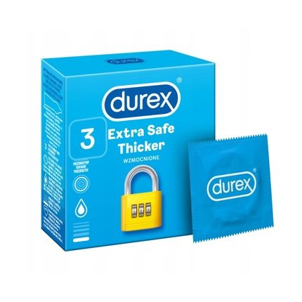 Durex Extra Safe Condoms 3 Pieces Lubricated Thicker