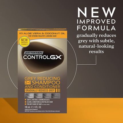 Just For Men Control Gx Grey Reducing 2 In 1 Shampoo & Conditioner 118Ml