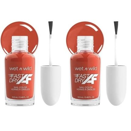 Wet N Wild Fast Dry Nail Polish Color Orange-Red Toasted