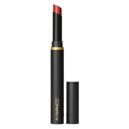 Mac Powder Kiss Velvet Blur Slim Stick Lipstick 877 Devoted To Chili Warm Brick Red