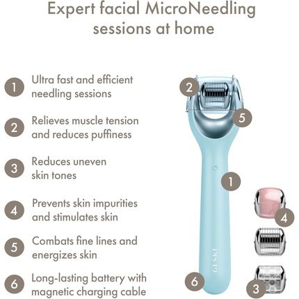 Geske Smartappguided Microneedle Face Roller 9 In 1 Electric Derma Roller