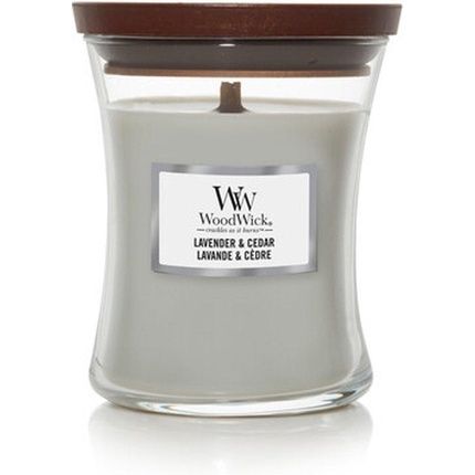 Woodwick Medium Lavender & Cedar Scented Candle Vase 275 G