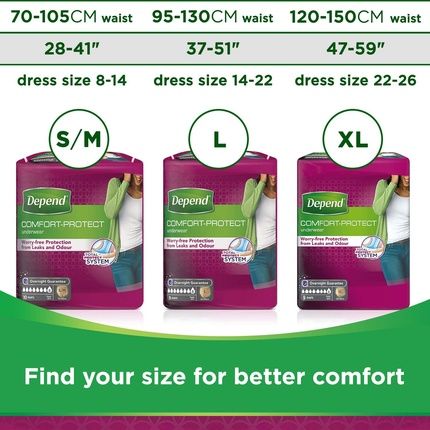 Depend سروال حماية مريح (S/M) - 10 قطع 3X10