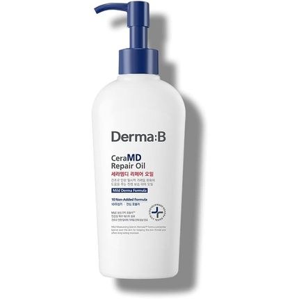 Derma B Ceramd Repair Oil 200Ml Unscented Fragrance Free Lightweight Fast Absorbing Soften Moisturizing Body Oil With Coconut Oil Milky Formula For Dry Sensitive Itchy Skin