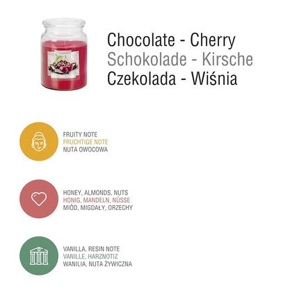 Large Scented Candle In Glass With Lid - Chocolate Cherry - Image 3