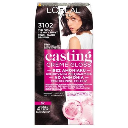 L'Oreal Casting Creme Gloss Hair Color 3102 Cool Dark Brown