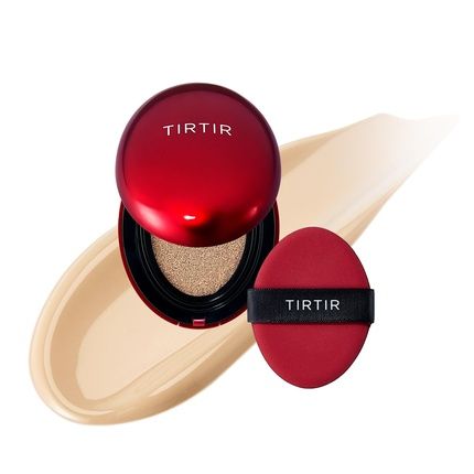Tirtir Mask Fit Red Cushion Base Durable Lightweight Build Coverage Semi-Matte Finish Korean Cushion Foundation 21 Natural Ivory 0.5 Ounce