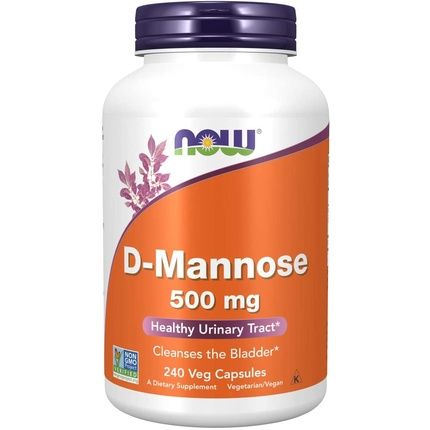 Now D-Mannose 500Mg Non-Gmo Healthy Urinary Tract 240 Veg Capsules