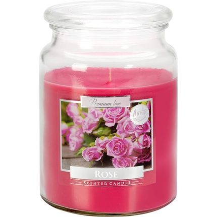 Large Scented Candle, Scent: Rose, Candle In A Large Jar With Lid