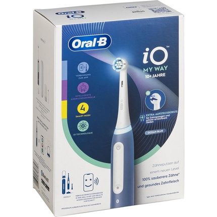 Oral-B Io My Way Electric Toothbrush 4 Cleaning Modes Dental Care Extra Replacement Brush Head Braces 1 Travel Case Designed By Braun Ocean Blue