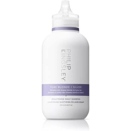 Philip Kingsley Pure Blonde/Silver Brightening Daily Purple Shampoo For Blonde Gray Silver Brassy Colored Highlighted Bleached Hair Toner 250Ml