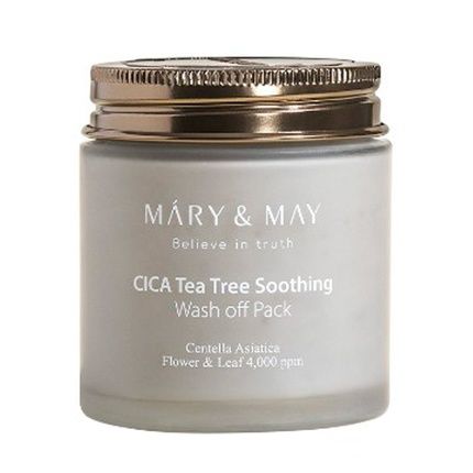 Mary&May Cica Teatree Soothing Wash Off Pack 4.4 Fl Oz / 125G - Centella Asiatica Extract, Tea Tree, Pore Care, Trouble Relief, Mask Wash Off - Vegan, Ewg Ingredients