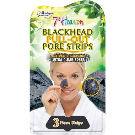 7Th Heaven Blackhead Pull-Out Pore Strips With Activated Charcoal Aloe Vera And Witch Hazel - Ideal For Combination And Oily Skin
