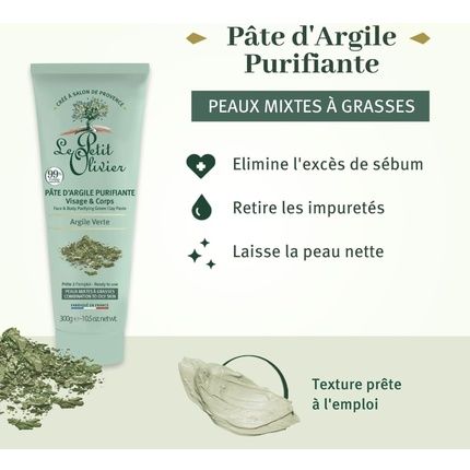 Le Petit Olivier Green Clay Cleansing Paste For Face & Body 300G