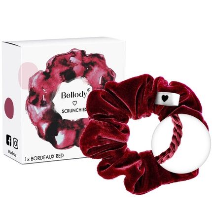 Bellody Velvet Scrunchies Strong Hold Exclusive Colors 1 Piece Bordeaux Red