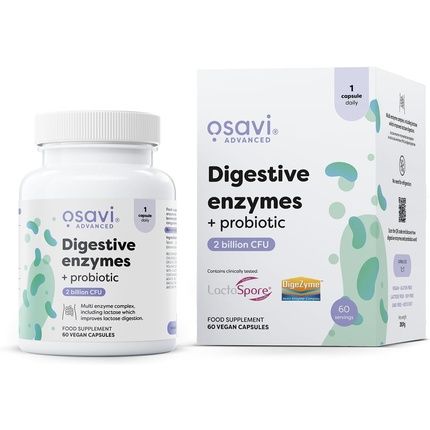 Osavi Digestive Enzymes Probiotic 60 Vegan Capsules Digezyme