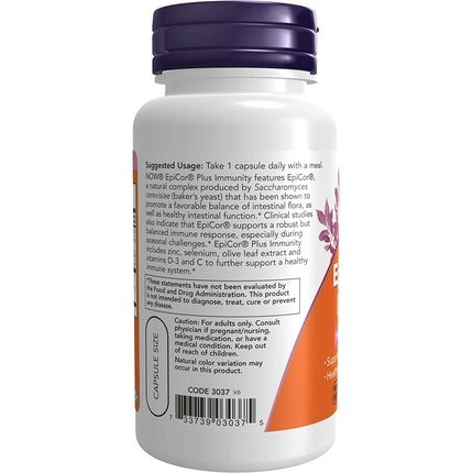 Now Epicor Plus Immunity With Vitamin C 60 Veg Capsules - Image 3