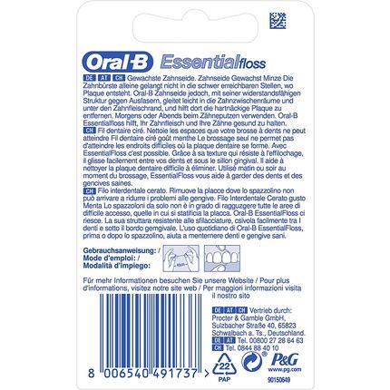 Oral-B Essentialfloss Mint Waxed Dental Floss 50M - Image 3