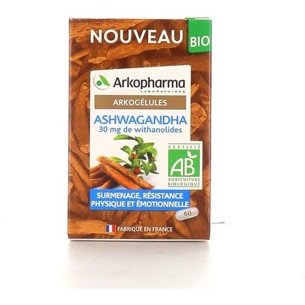 Arkopharma Arkogelules Organic Ashwagandha 60 Capsules